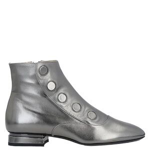 Tods metallic Silver Gunmetal Ankle Boots